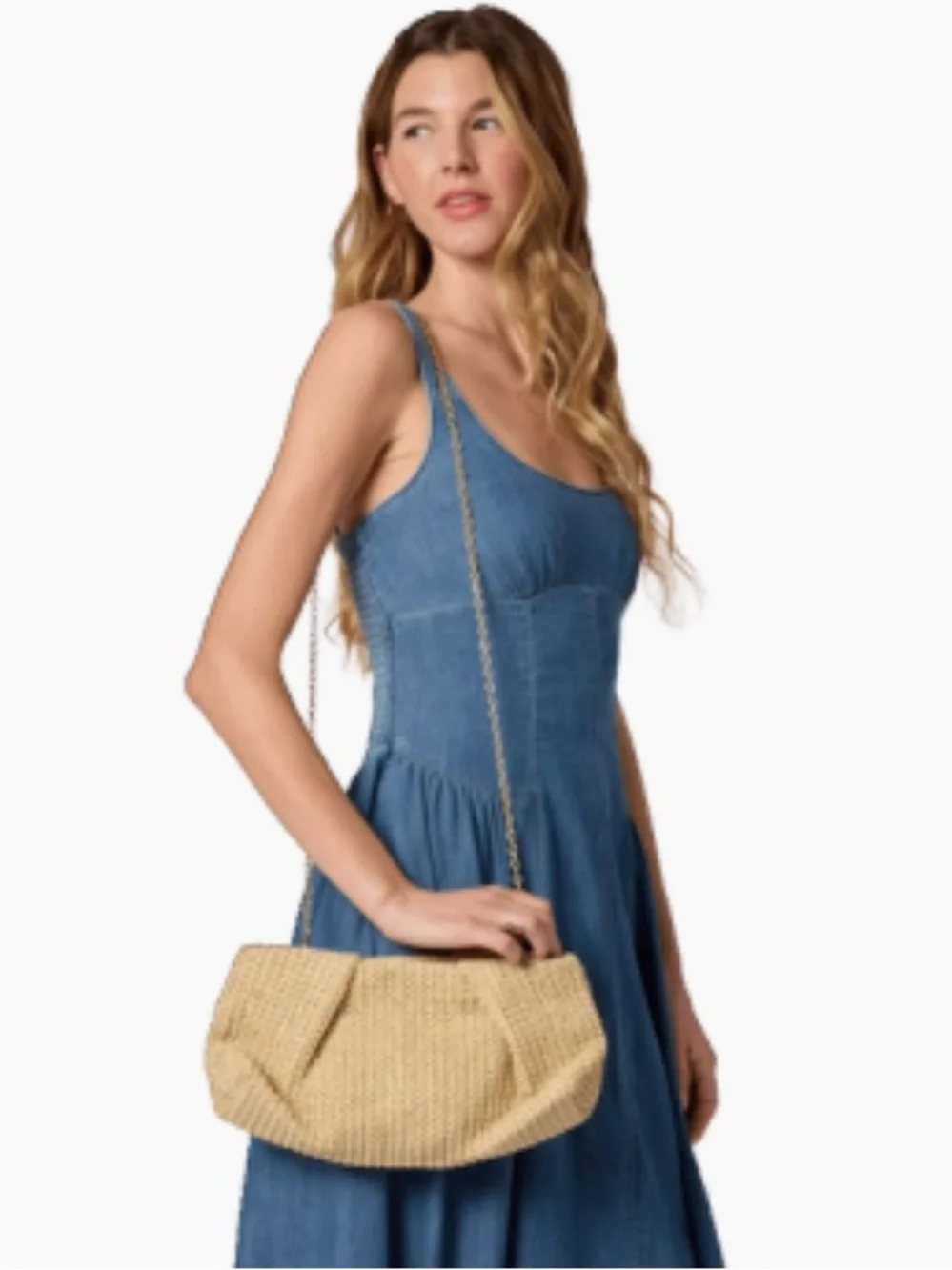 Capittana Oversized Raffia Clutch Crossbody Straw Bag NWT